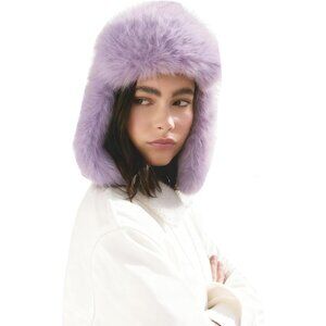 Women's Purple Faux Fur Ski Trooper Winter With Earflap Classic Snow Ushanka Cap